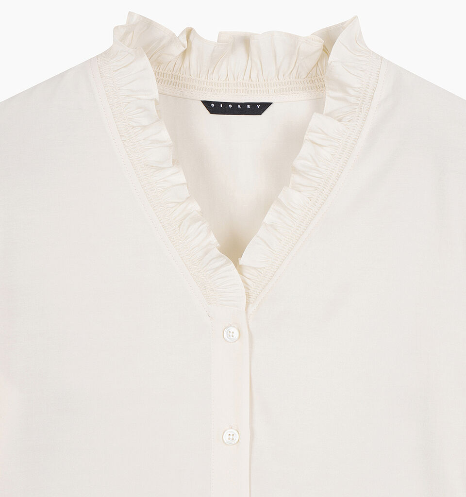 Cream shirt with ruffles - sisley k shirts - Creamy White | Sisley K image number 3